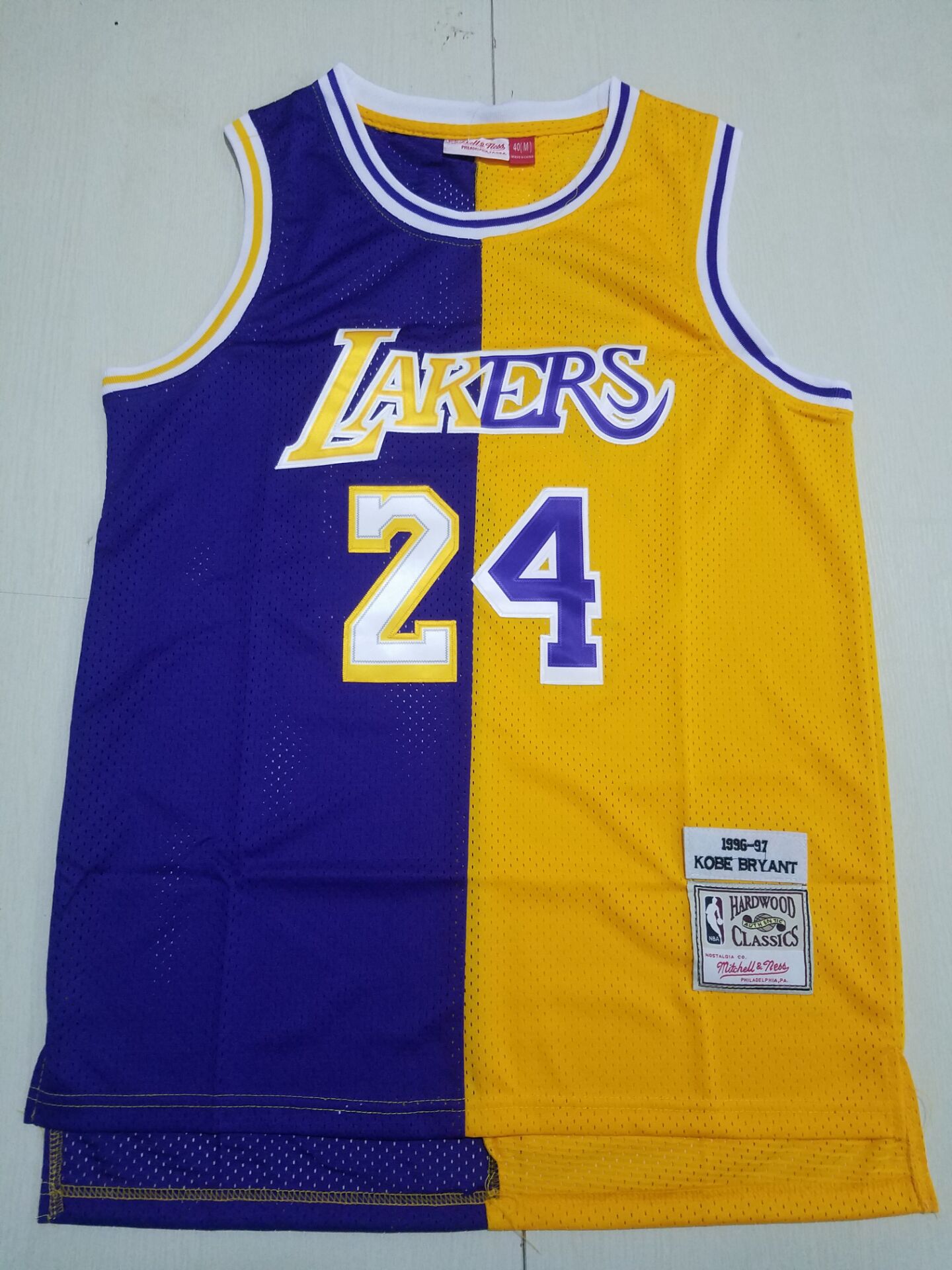 Men Los Angeles Lakers 24 Bryant yellow purple 2022 NBA Jersey